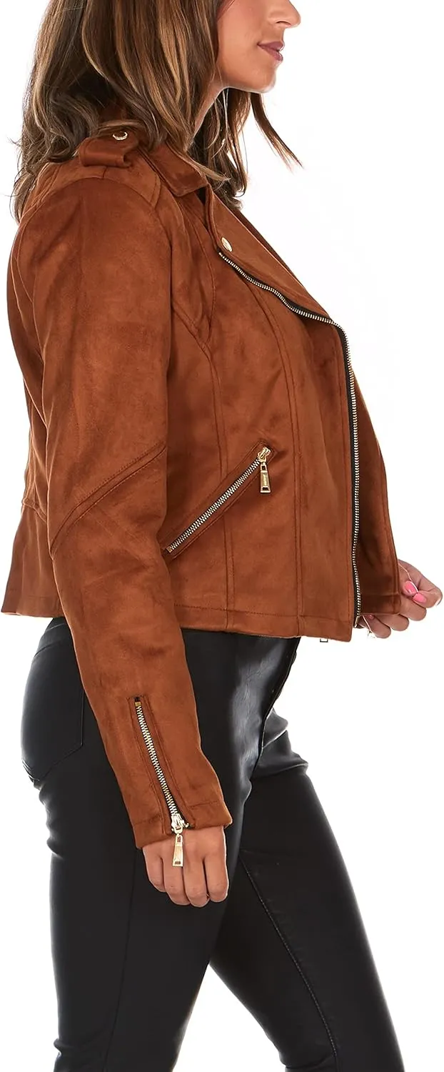 JOUJOU Womens Faux Suede Jacket, Stylish Clothing, Luxury Fashion