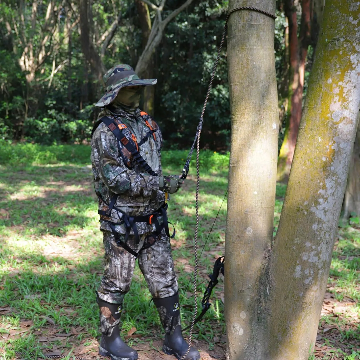 Kalkal Tree Stand Safety Rope, 30FT Reflective Lifeline Hunter Safety Harness for Tree-Stand Hunting