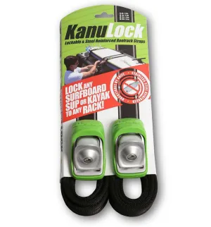 Kanulock Lockable Tie Downs - Universal for Kayaks, Surfboards, SUP