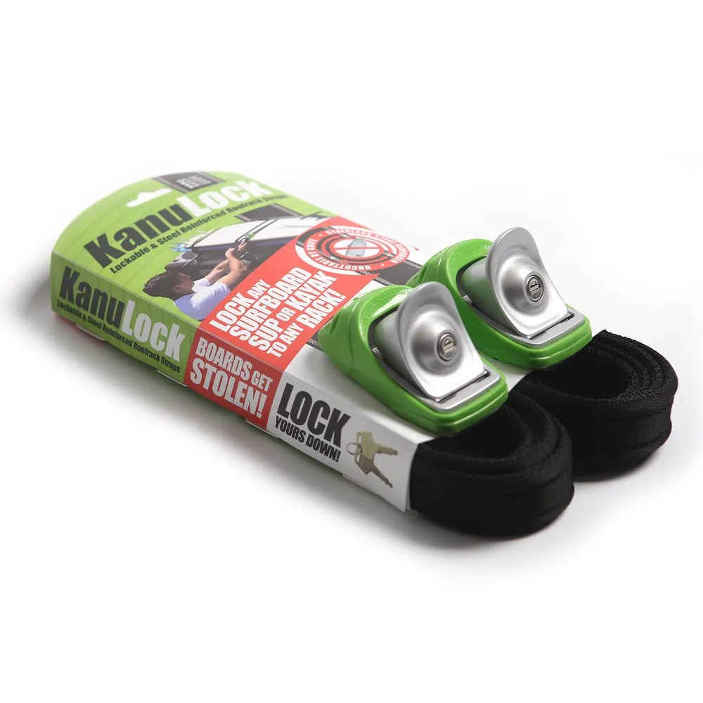 Kanulock Lockable Tie Downs - Universal for Kayaks, Surfboards, SUP