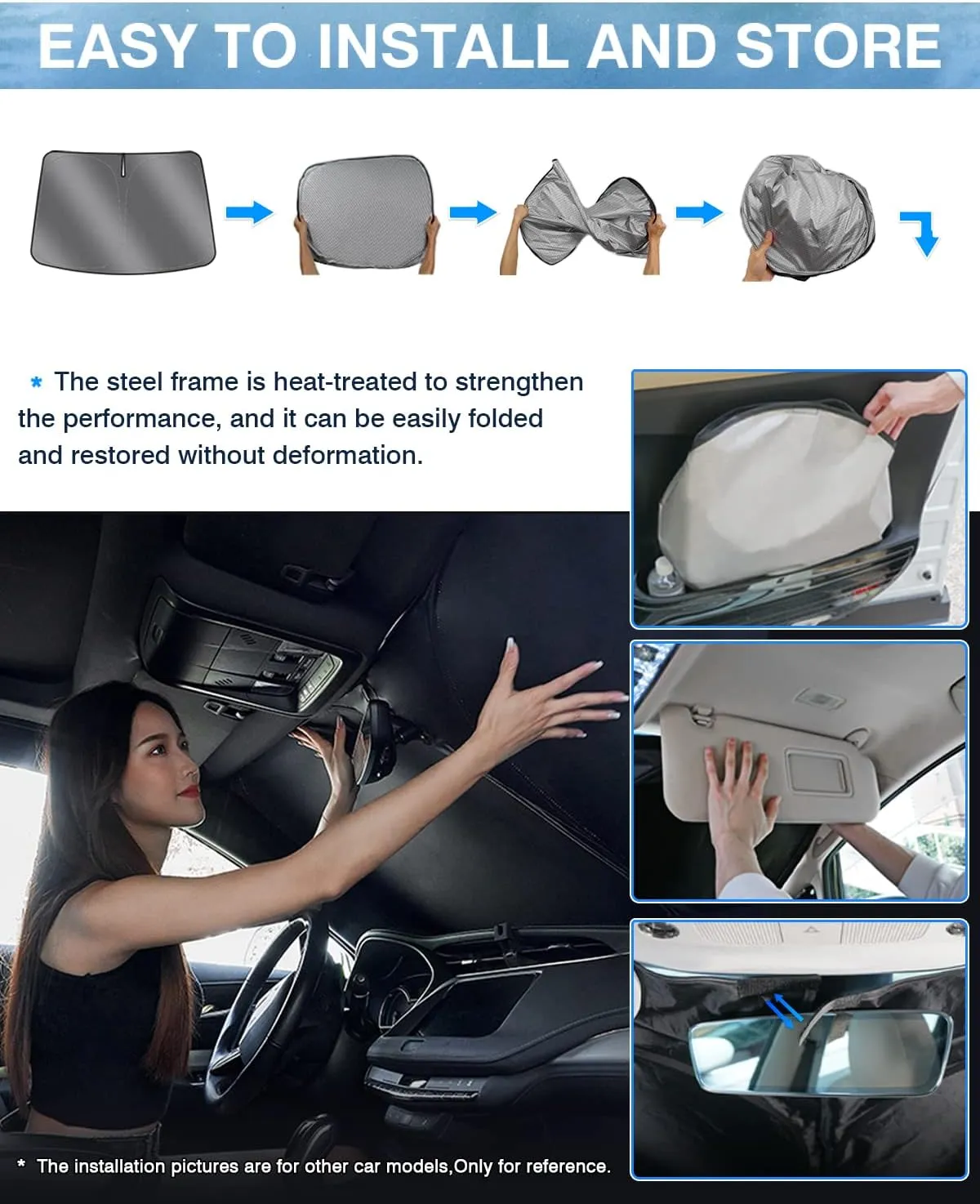 Karltys Windshield Sun Shade for 2022-2024 2025 Lexus NX NX250 NX350 NX350h NX450h  Accessories, UPF50  Reflective Front Window Sunshade for Lexus NX Foldable Sun Visor Protector Keep Car Cooler