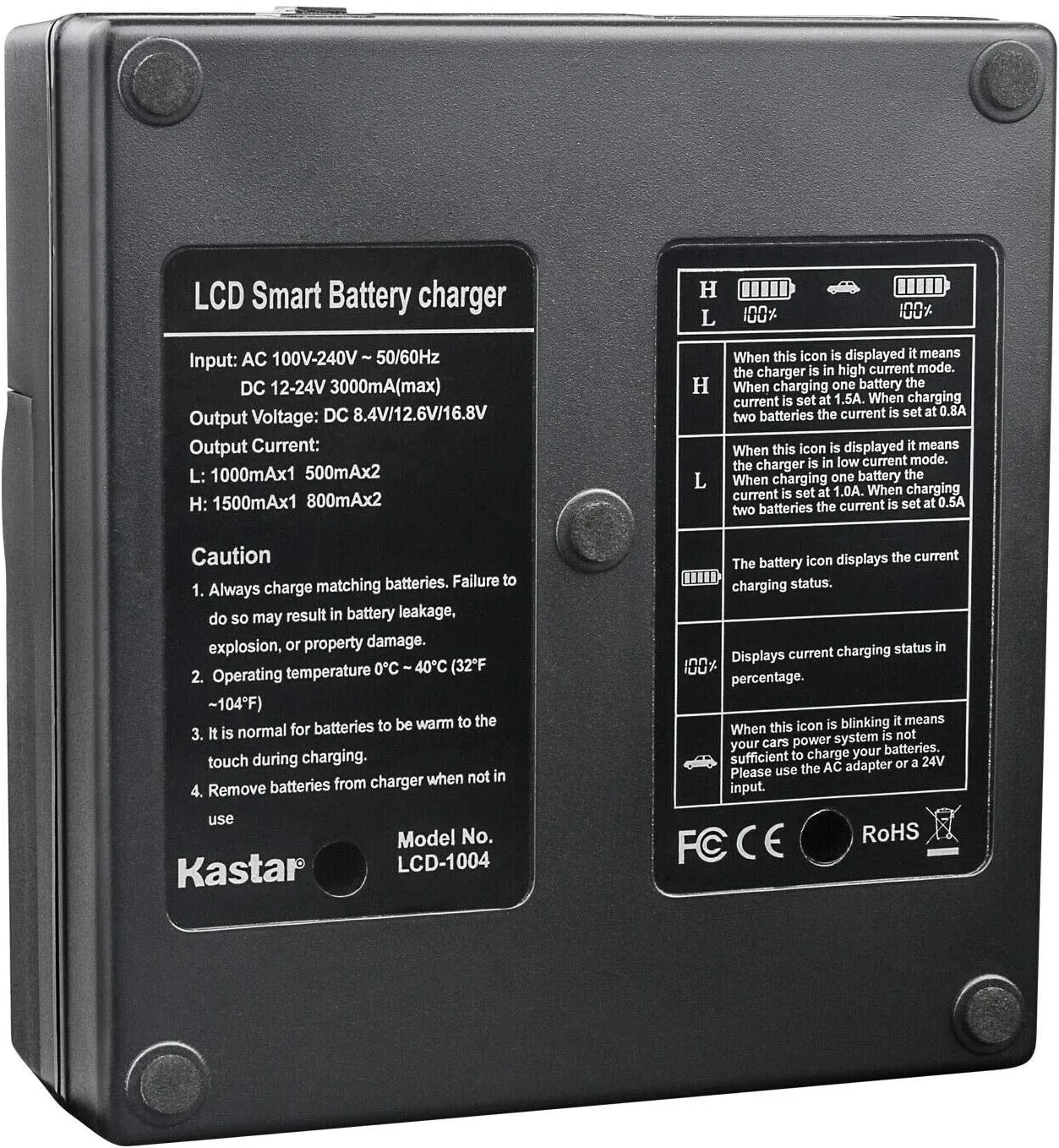 Kastar AC LCD Dual Fast Charger for Olympus OM System BLX-1 Battery, Compatible with BCX-1 Charger and OM-1 Camera, 7.2V Output