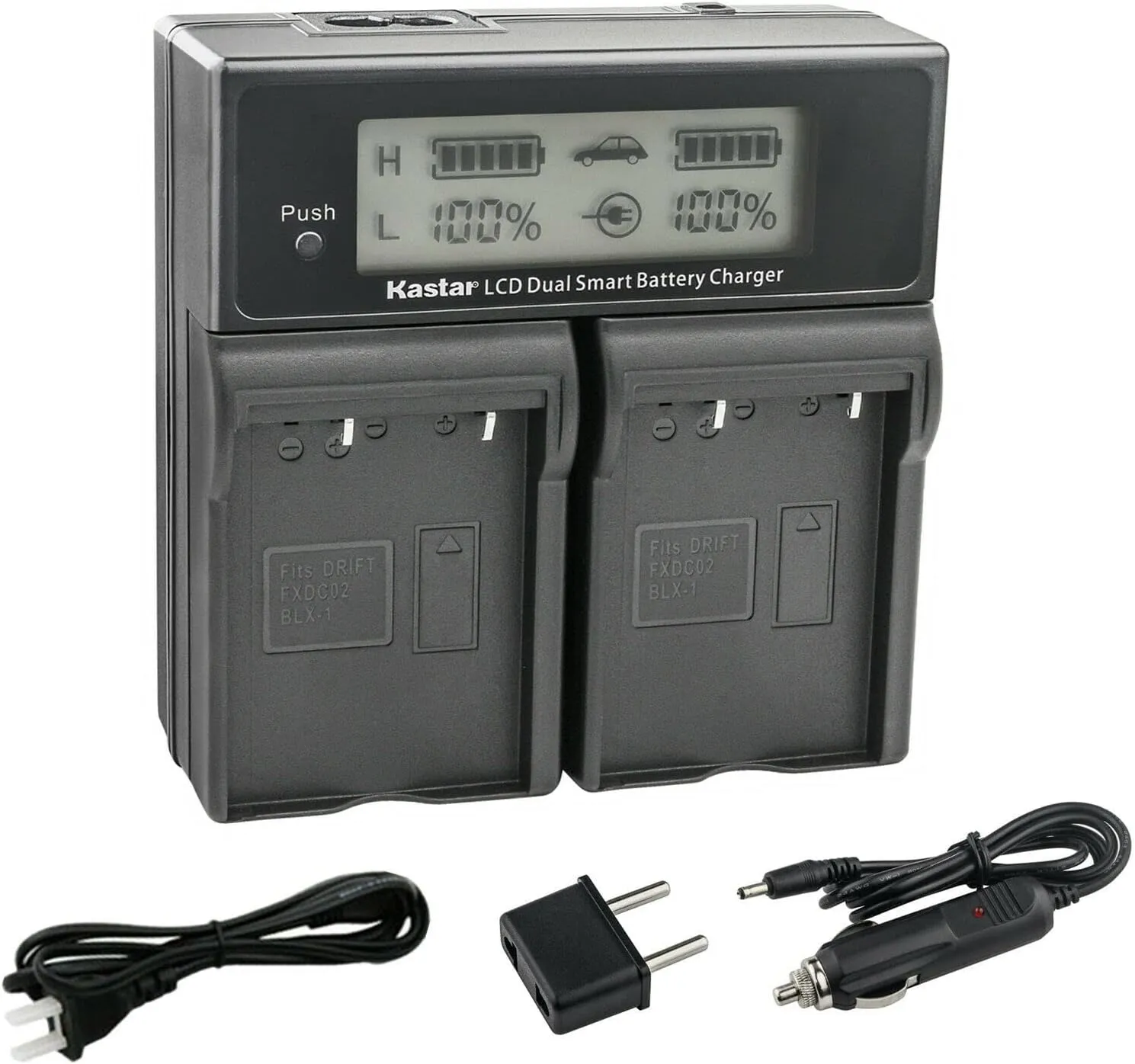 Kastar AC LCD Dual Fast Charger for Olympus OM System BLX-1 Battery, Compatible with BCX-1 Charger and OM-1 Camera, 7.2V Output