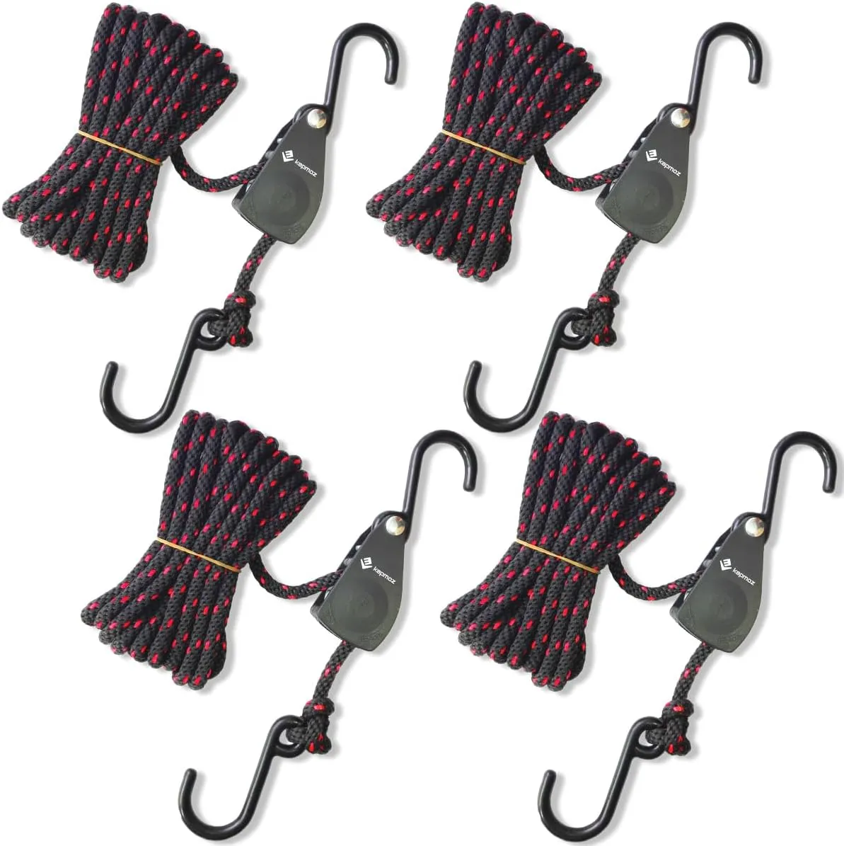 Kayak Tie Down Straps Canoe Bow and Stern Heavy Duty Cargo Ratchet Pulley Rope Hanger