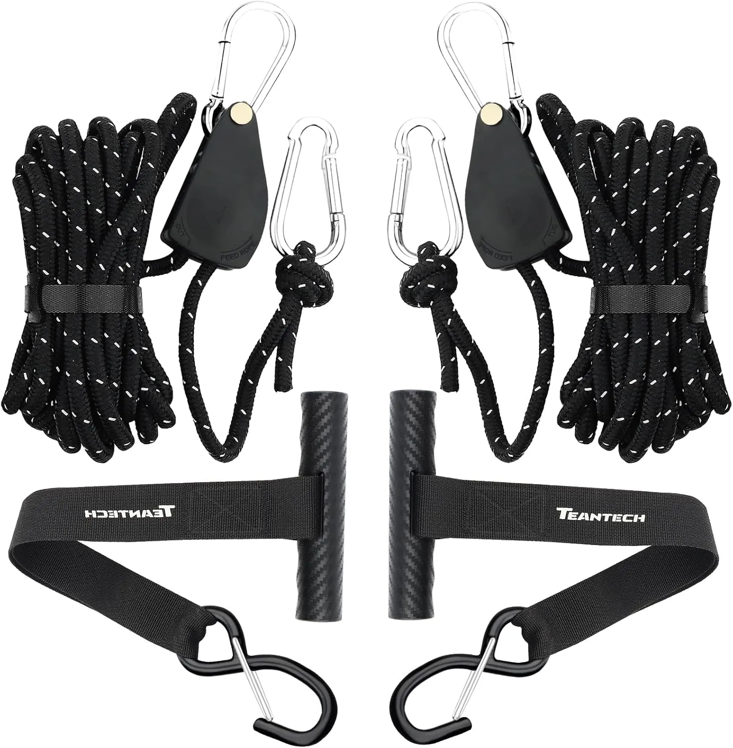 Kayak Tie Down Straps Kit – Bow & Stern Loops, Heavy Duty Ratchet Straps, Anchor Points & Secure Tying Kit for Canoes, Kayaks, Paddleboards, and Watercraft
