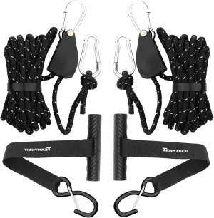 Kayak Tie Down Straps Kit – Bow & Stern Loops, Heavy Duty Ratchet Straps, Anchor Points & Secure Tying Kit for Canoes, Kayaks, Paddleboards, and Watercraft
