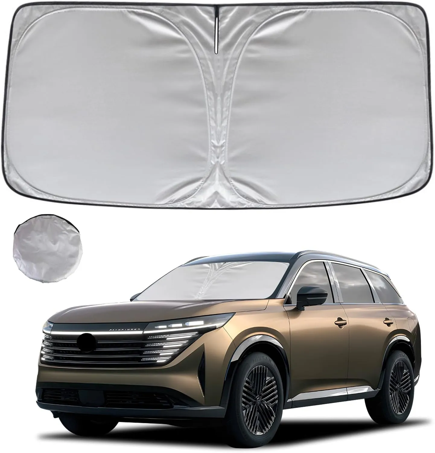 KAYZT Windshield Sun Shade for 2022-2025 Nissan Pathfinder Foldable Sunshade Front Window Custom Fit Car Accessories