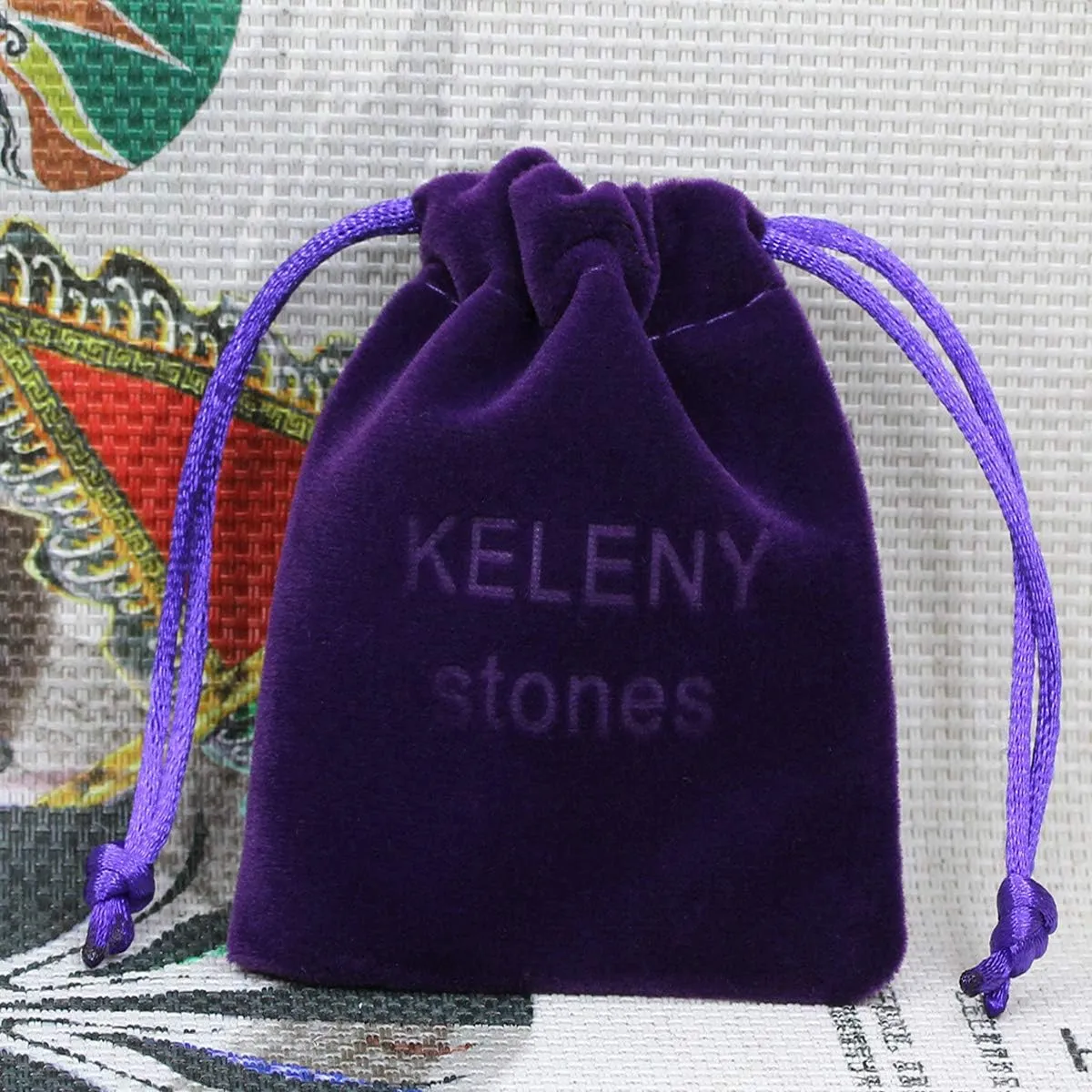 Keleny Natural Gemstone 4mm Round Bead Charm Stretch Anklet for Women Brown Rope Adjustable 8.6-11 Inch