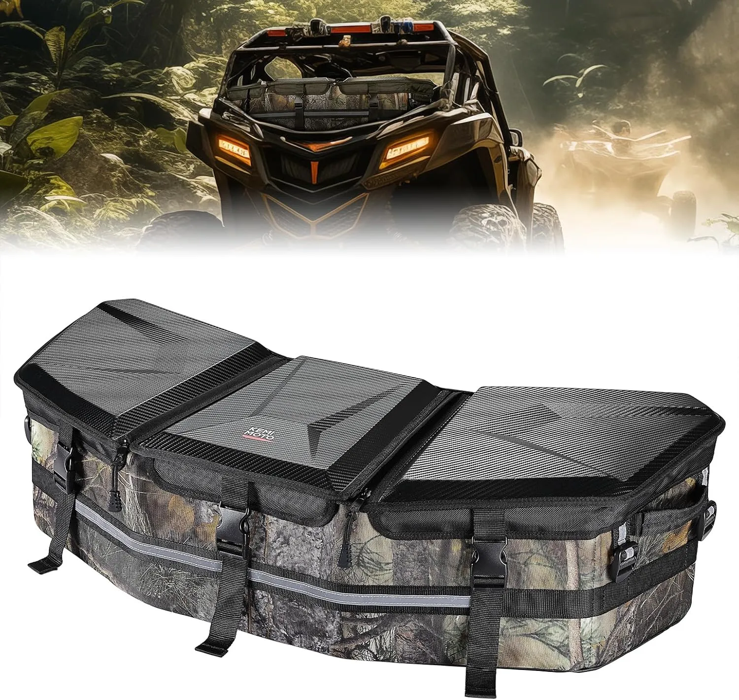 KEMIMOTO X3 Cargo Storage Bag, Upgraded UTV ATV Bed Box Rear Rack Toolbox Trunk Cooler Bag, Compatible with Can am Maverick X3, Commander, Outlander (Except 6×6), Renegade, OEM 715002923