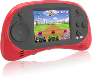 Kids Handheld Games 16 Bit Retro Video Games Console with 220 HD Electronic Games - 2.5'' LCD Portable Travel Games Entertainment Gifts for Boys Girls Ages 4-12 (Classic Red)