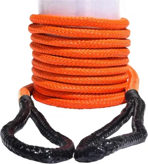 Kinetic Recovery & Tow Rope Heavy Duty Vehicle Tow Strap Rope for Truck ATV UTV SUV Snowmobile and 4x4 Off-Road Recovery 3 Size to Choose(1/2’’/3/4’’/1’’) 3 Color (1/2''x20', Orange)