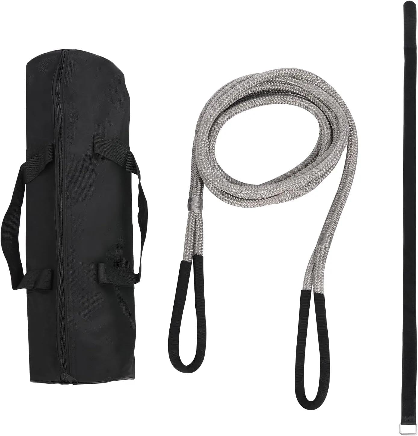 Kinetic Recovery Rope, 5/8" x 20 Feet 15100 lbs Elasticity Energy Snatch Rope Heavy Duty Energy Rope with Handbag Tow Rope for Trucks, UTV, ATV, SUV (Grey)