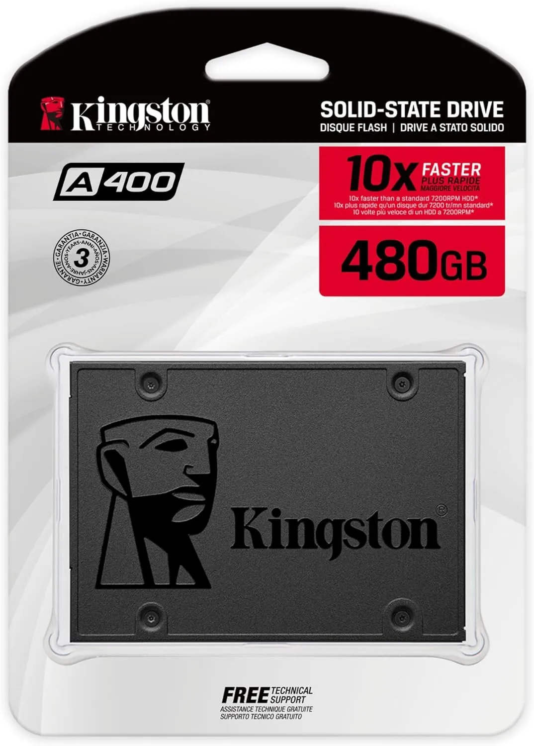 Kingston 480GB A400 SATA 3 2.5" Internal SSD SA400S37/480G - HDD Replacement for Increase Performance