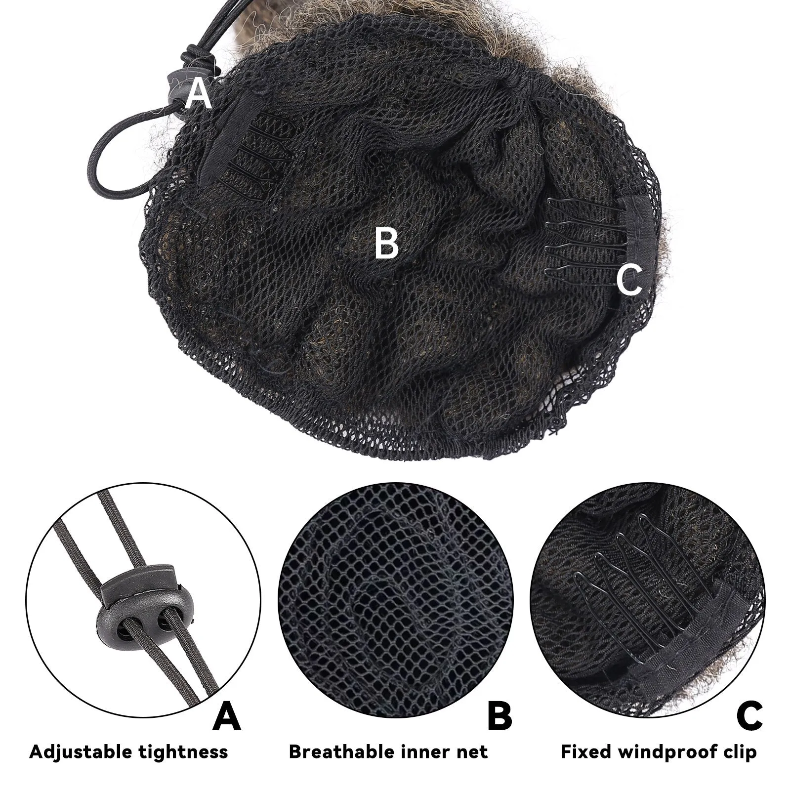 Kinky Straight Ponytail Syntehtic Bubble Ponytail Extensions 20Inch Long Drawstring Antern Bubble Pony Tail For Black Women