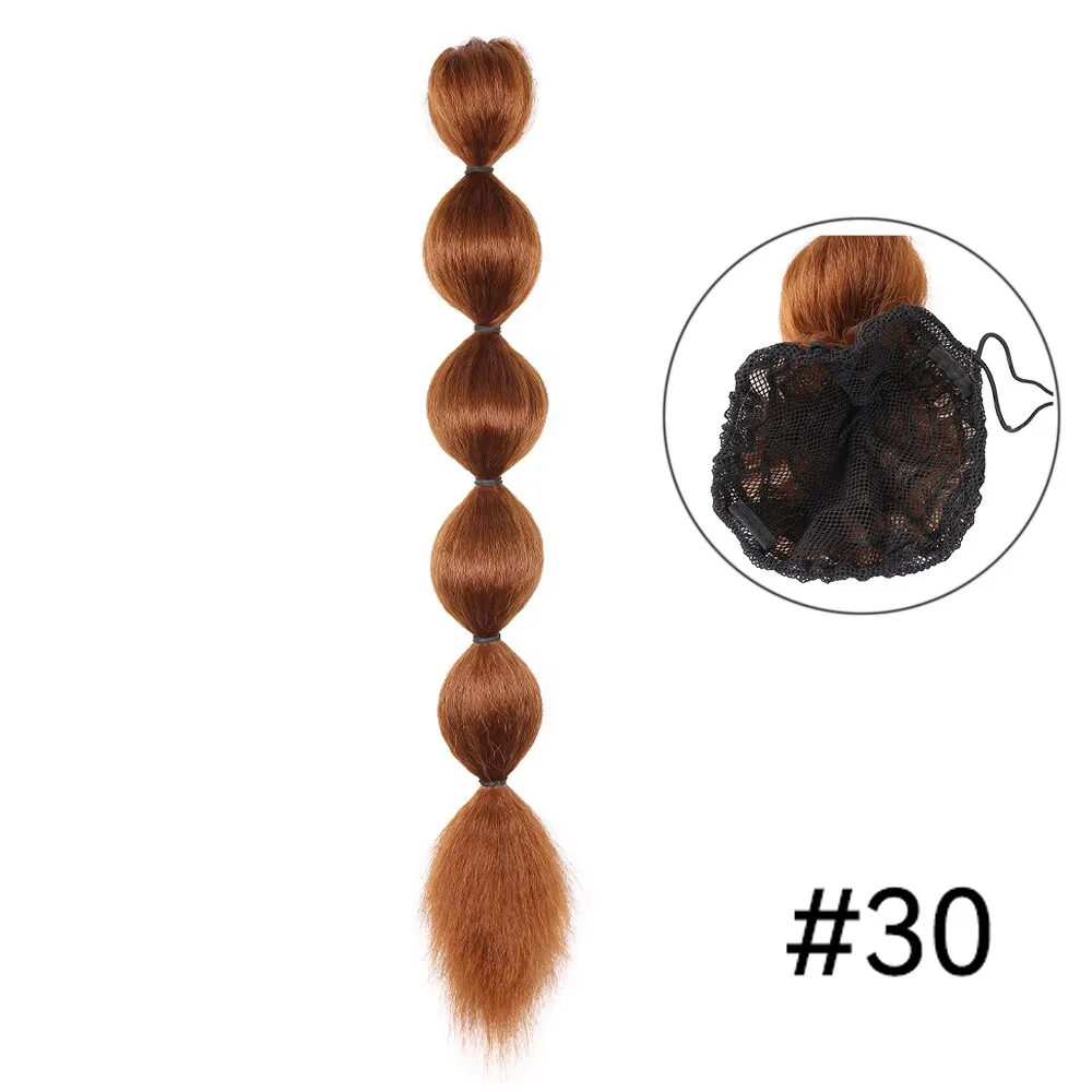 Kinky Straight Ponytail Syntehtic Bubble Ponytail Extensions 20Inch Long Drawstring Antern Bubble Pony Tail For Black Women