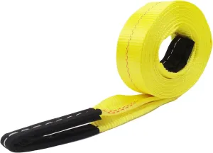KJE Tow Strap with Reinforced Loops 2in x 30ft Vehicle Recovery Rope 10,000 lbs Pound Capacity Recovery Strap yellow2
