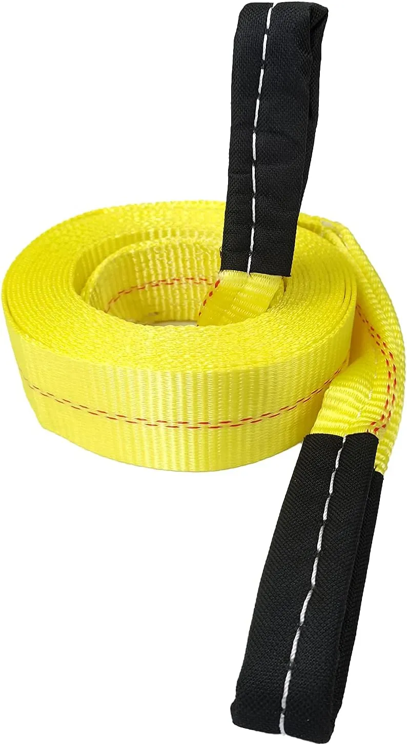 KJE Tow Strap with Reinforced Loops 2in x 30ft Vehicle Recovery Rope 10,000 lbs Pound Capacity Recovery Strap yellow2