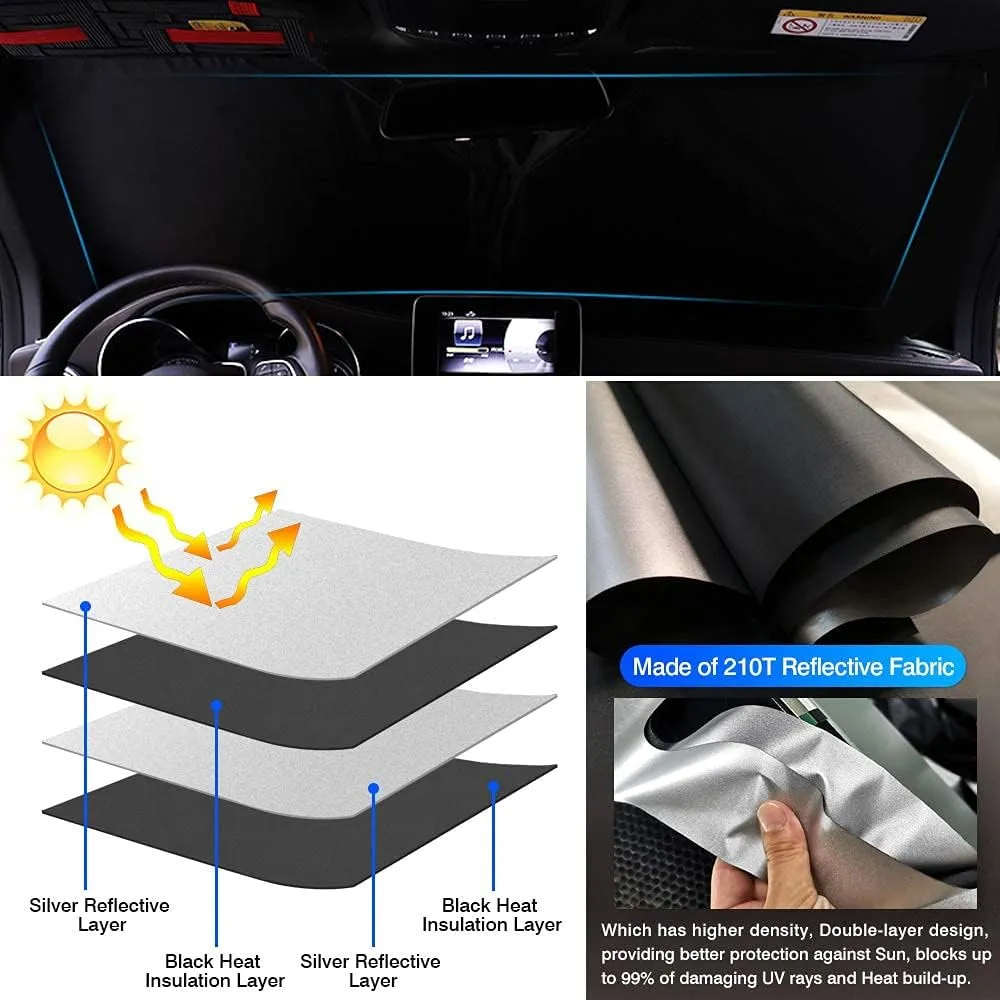 KUST Custom Fit Windshield Sun Shade for 2020-2024 2025 Toyota Corolla (Not for Corolla Cross) Sunshade Sun Visor Protector Foldable Blocks UV Rays Keep Your Cooler