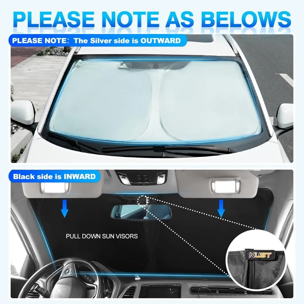 KUST Custom Fit Windshield Sun Shade for 2020-2024 2025 Toyota Corolla (Not for Corolla Cross) Sunshade Sun Visor Protector Foldable Blocks UV Rays Keep Your Cooler