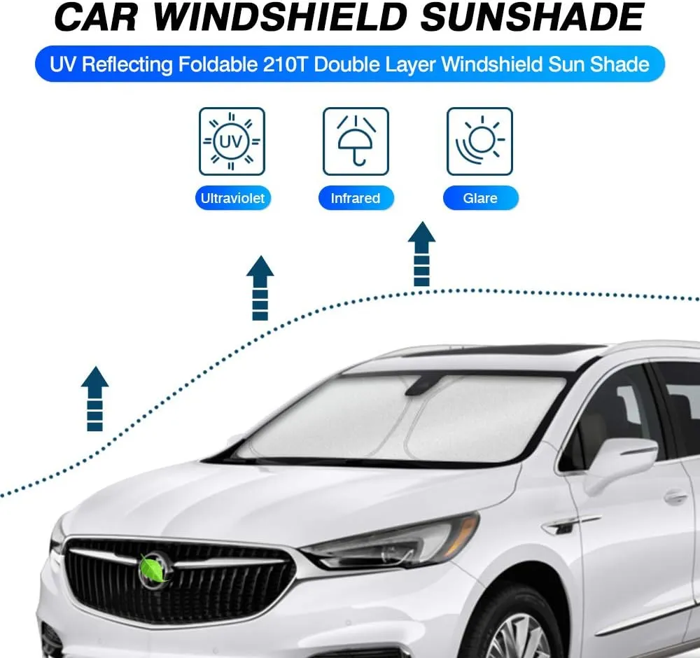 KUST Custom Fit Windshield Sun Shade for Buick Enclave Accessories 2018-2024 Sunshade Foldable Sun Visor Protector Blocks UV Rays Keep Your Car Cooler