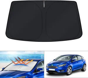 KUST Custom Fit Windshield Sun Shade for Ford Focus 2012-2018 Hatchback Accessories Window Shade Foldable Sun Visor Protector Blocks UV Rays Keep Your Car Cooler