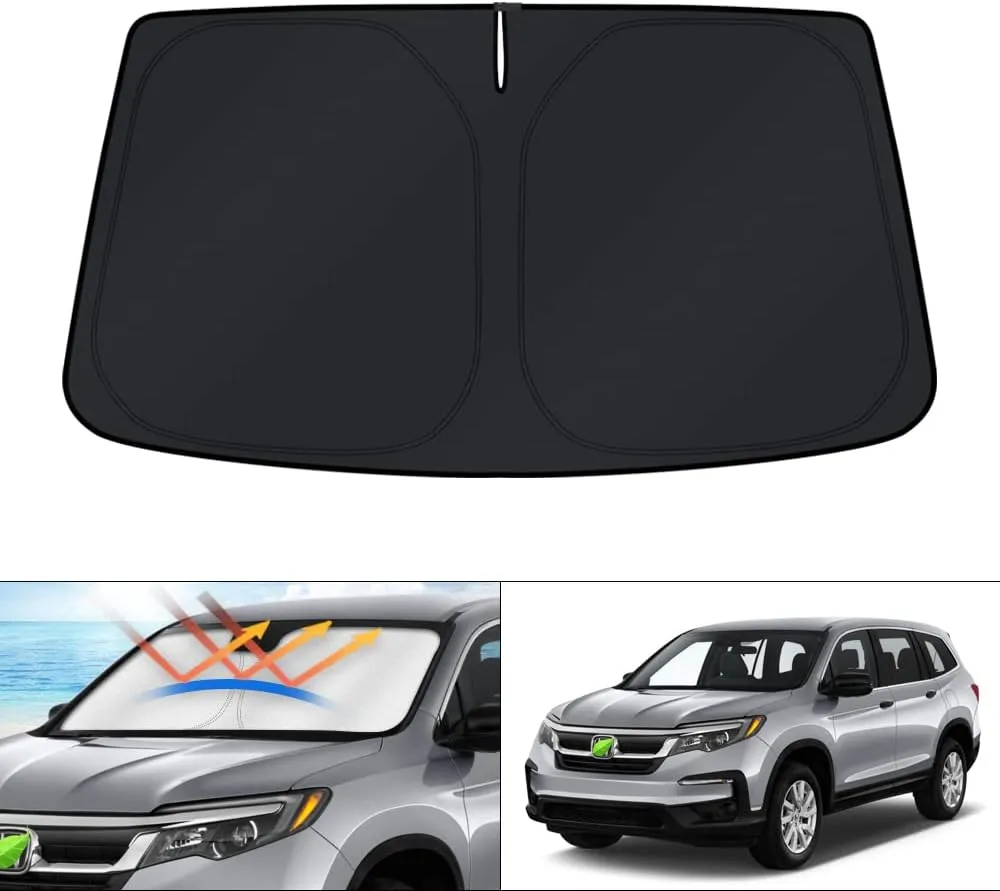 KUST Windshield Sun Shade for 2016-2024 2025 Honda Pilot SUV Accessories Window Sunshade Sun Visor Protector Foldable Blocks UV Rays Keep Your Car Cooler