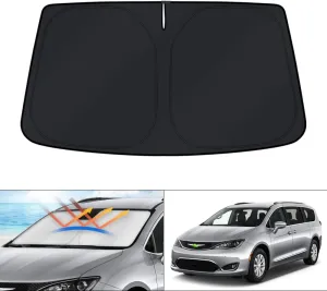 KUST Windshield Sun Shade for Chrysler Pacifica Minivan Accessories 2017-2025 Window Sunshade Sun Visor Protector Foldable Blocks UV Rays Keep Your Car Cooler
