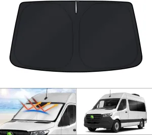 KUST Windshield Sun Shade for Freightliner Sprinter & Mercedes Benz Sprinter Accessories 2007-2025 Window Sunshade Sun Visor Protector Foldable Blocks UV Rays Keep Your Car Cooler