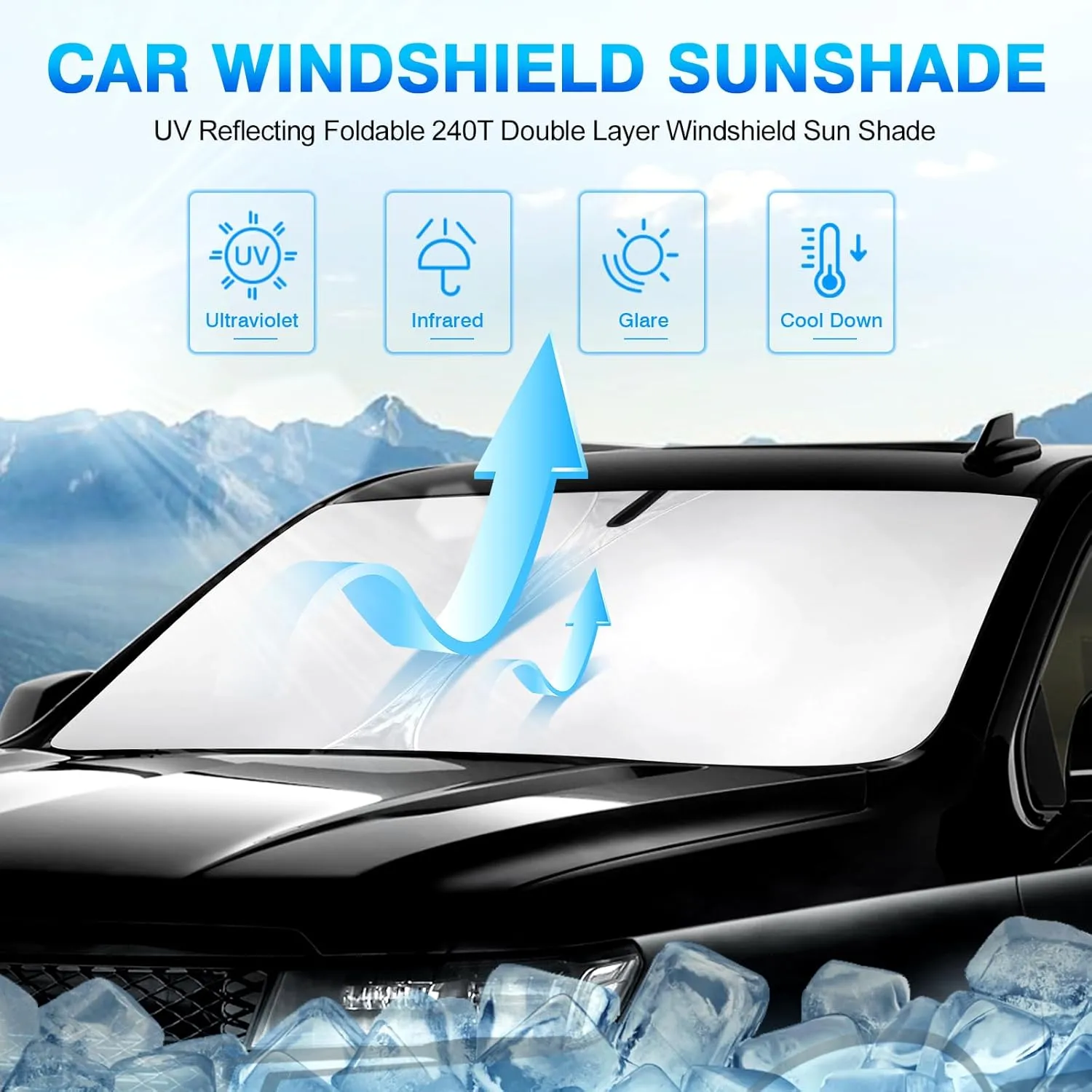KUST Windshield Sun Shade for Honda Accord Sedan 2018-2022 Sunshade Sun Visor Protector Foldable Blocks UV Rays Keep Your Car Cooler