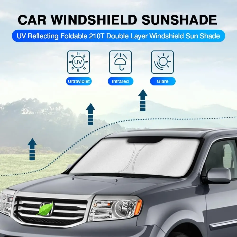 KUST Windshield Sun Shade for Honda Pilot SUV 2009-2015 Accessories Window Sunshade Sun Visor Protector Foldable Blocks UV Rays Keep Your Car Cooler