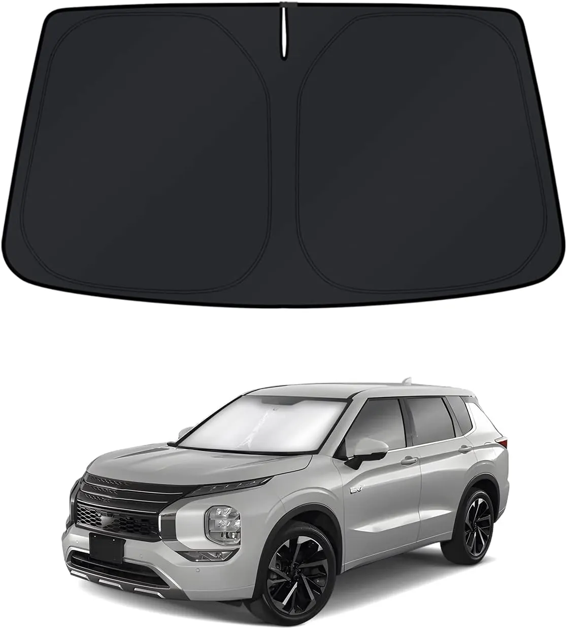 KUST Windshield Sun Shade for Mitsubishi Outlander 2022 2023 2024 2025 Window Shade Sun Visor Cover Foldable Blocks UV Rays Keep Your Car Cooler