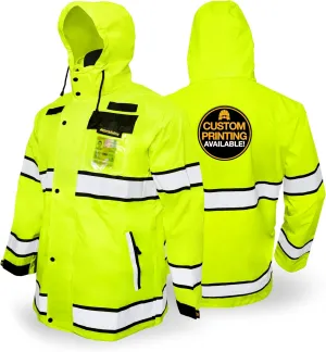 KwikSafety - Charlotte, NC - TORRENT High Vis Rain Jacket & Trench Coat ANSI OSHA Compliant