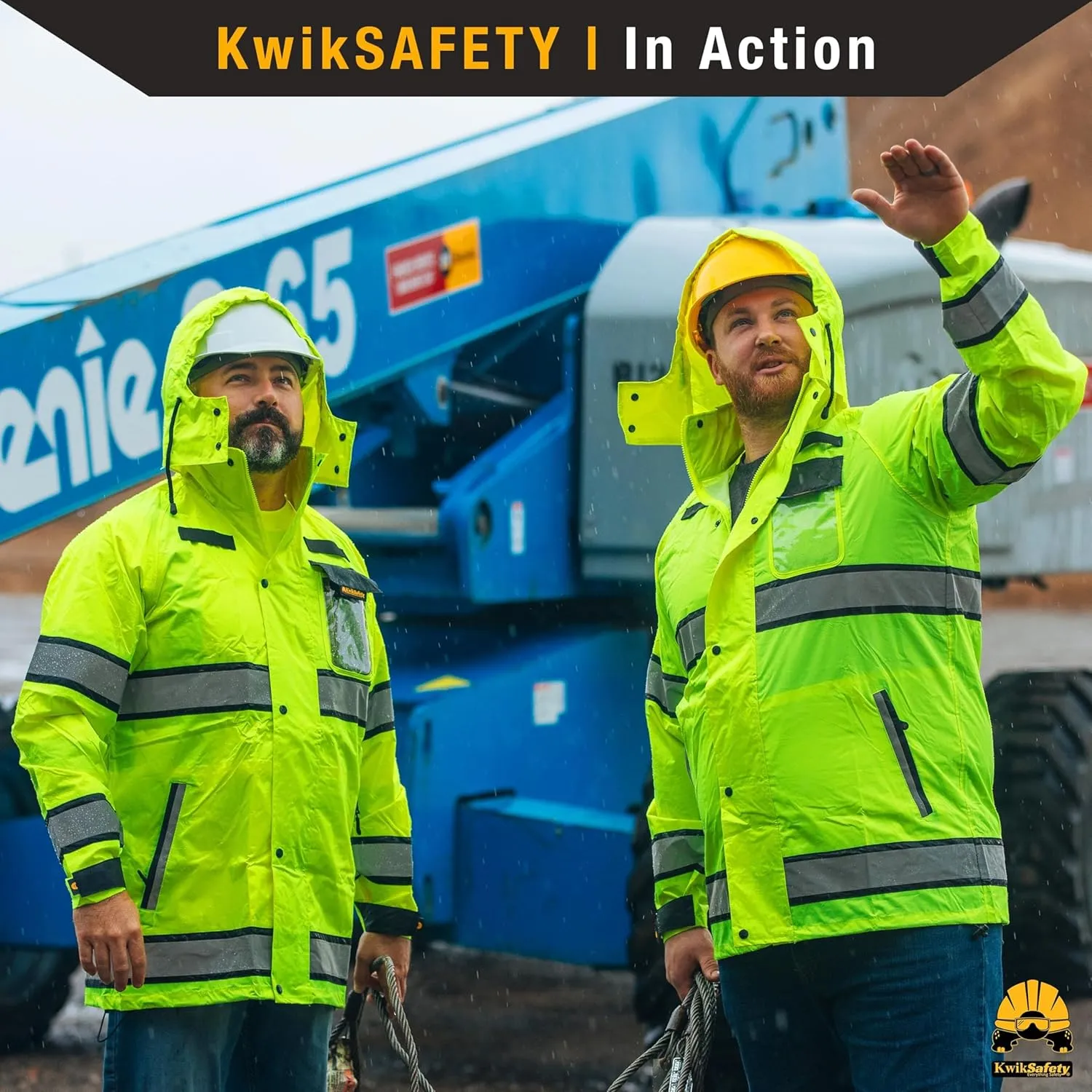 KwikSafety - Charlotte, NC - TORRENT High Vis Rain Jacket & Trench Coat ANSI OSHA Compliant