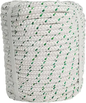 LABLT 3/8 in Double Braid Polyester Arborist Rigging Rope 200 FT High Strength Rope Sling Multipurpose Bull Rope for Swings Arborist Gardening Marine