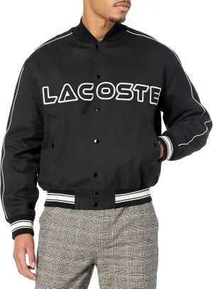 Lacoste Men's Embroidered Cotton Twill Bomber Jacket