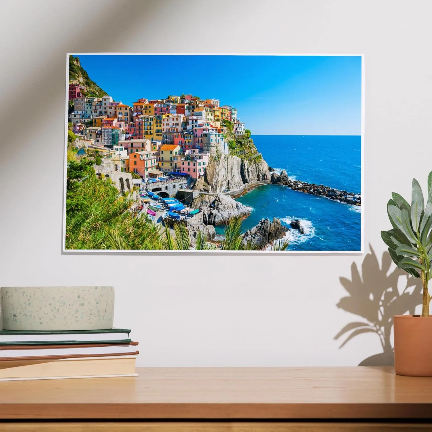 Lantern Press 12x18 Inch Art Print Wall Decor, Colorful Buildings of Cinque Terre National Park, Italy A-91427