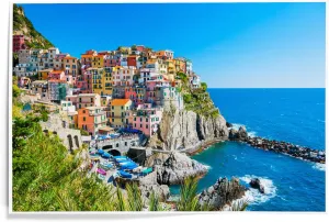 Lantern Press 12x18 Inch Art Print Wall Decor, Colorful Buildings of Cinque Terre National Park, Italy A-91427