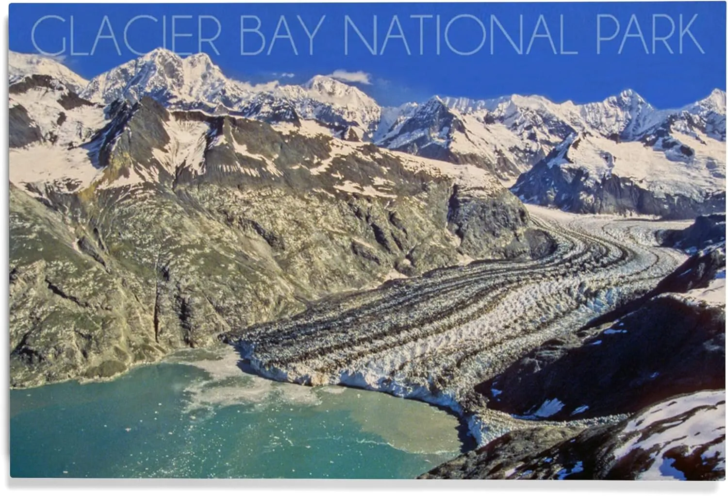 Lantern Press 12x18 Inch Premium Wood Sign, Ready to Hang Wall Decor, Glacier Bay National Park, Alaska, Mountain View