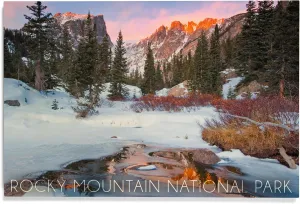 Lantern Press 12x18 Inch Premium Wood Sign, Ready to Hang Wall Decor, Rocky Mountain National Park, Colorado, Snowy Valley