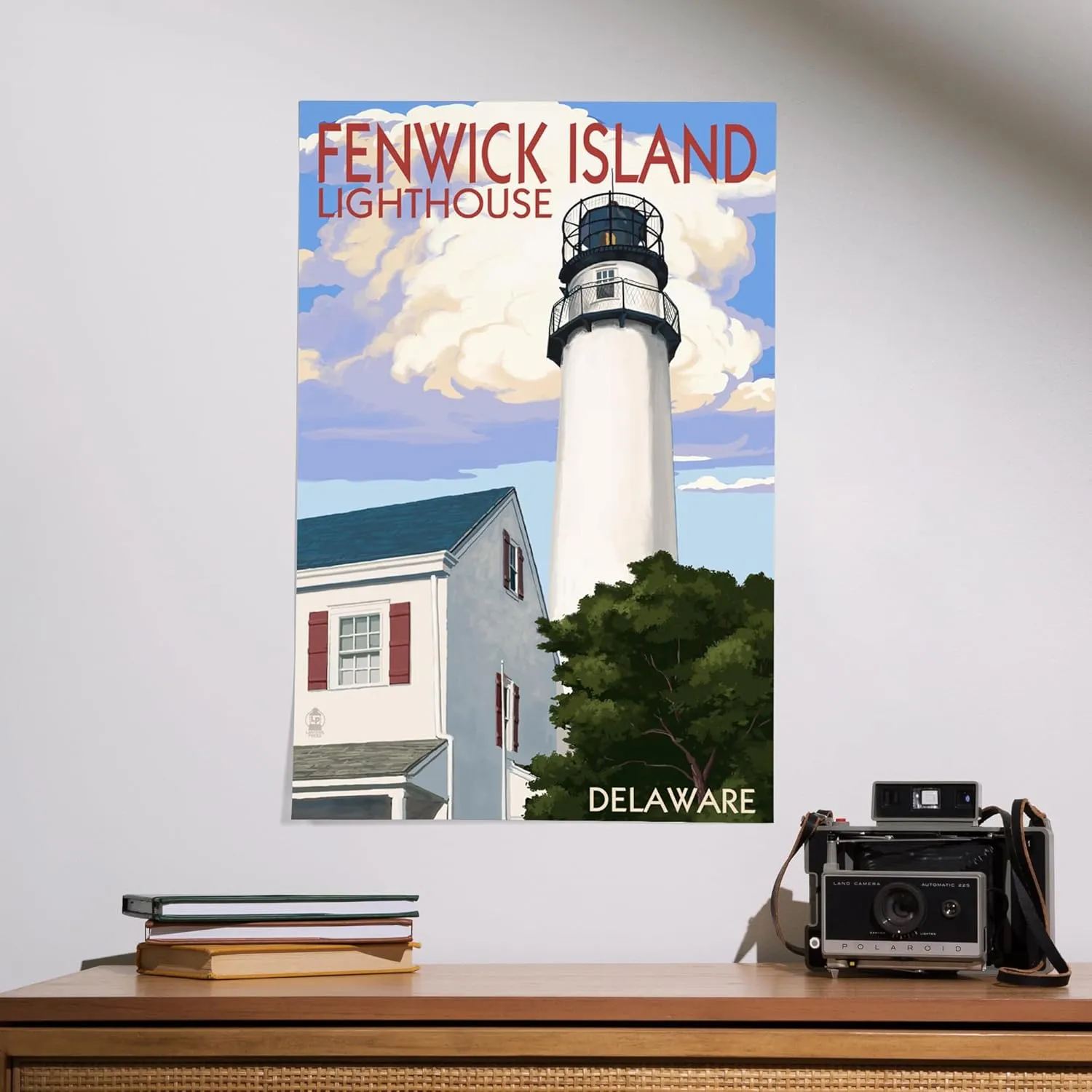 Lantern Press 16x24 Inch Giclee Art Print Wall Decor, Fenwick Island, Delaware, Lighthouse