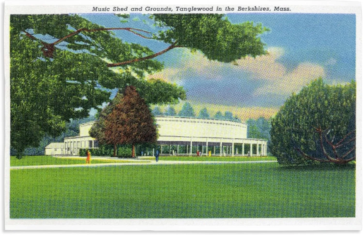 Lantern Press 16x24 Inch Giclee Art Print Wall Decor, Lenox, Massachusetts, View of the Tanglewood Music Shed and Grounds