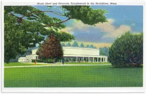 Lantern Press 16x24 Inch Giclee Art Print Wall Decor, Lenox, Massachusetts, View of the Tanglewood Music Shed and Grounds