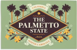 Lantern Press 16x24 Inch Giclee Print, Columbia, South Carolina, State Motto Crest, State Series