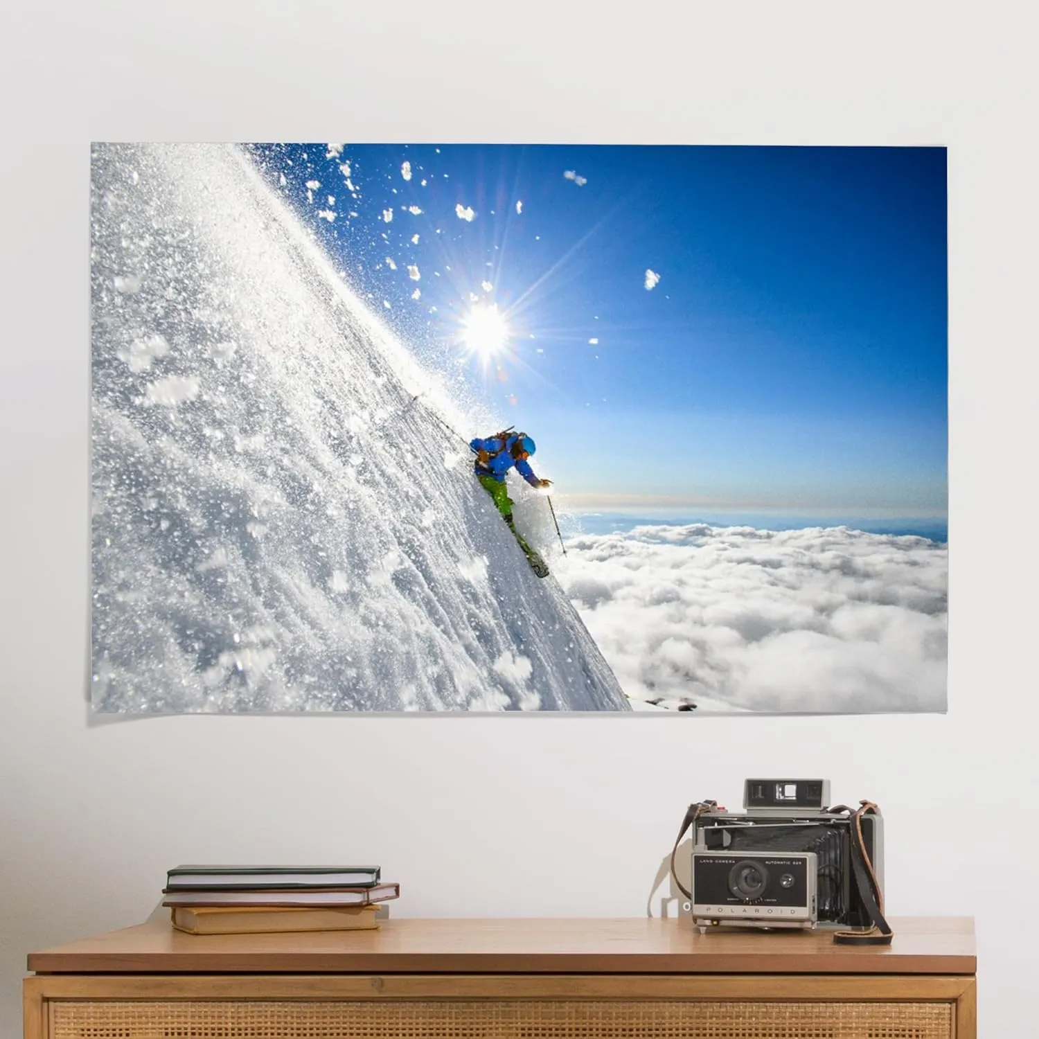 Lantern Press 24x36 Inch Giclee Art Print Wall Decor, Steep Volcano Skiing