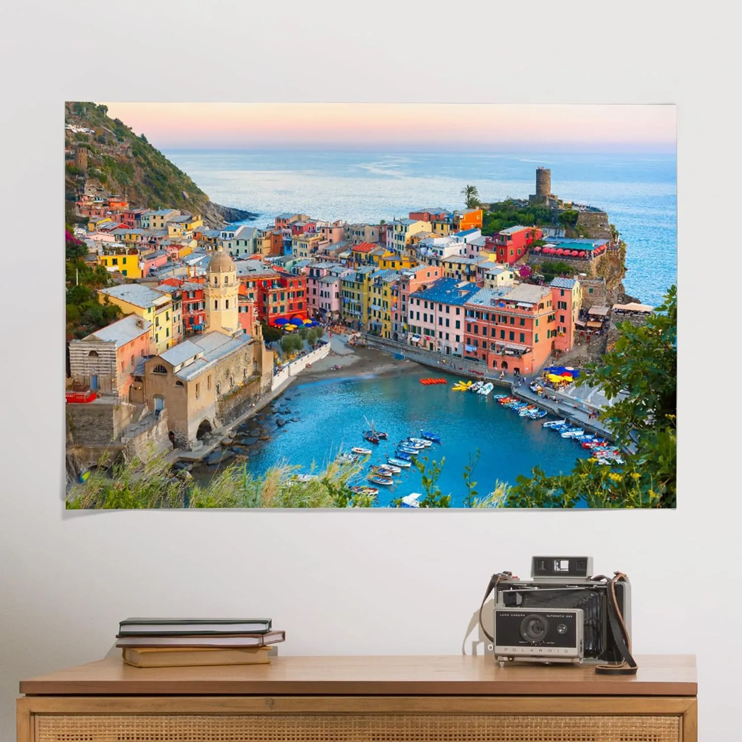 Lantern Press 24x36 Inch Giclee Art Print Wall Decor, Vernazza Fishing Village at Sunset, Cinque Terre Park, Liguria, Italy