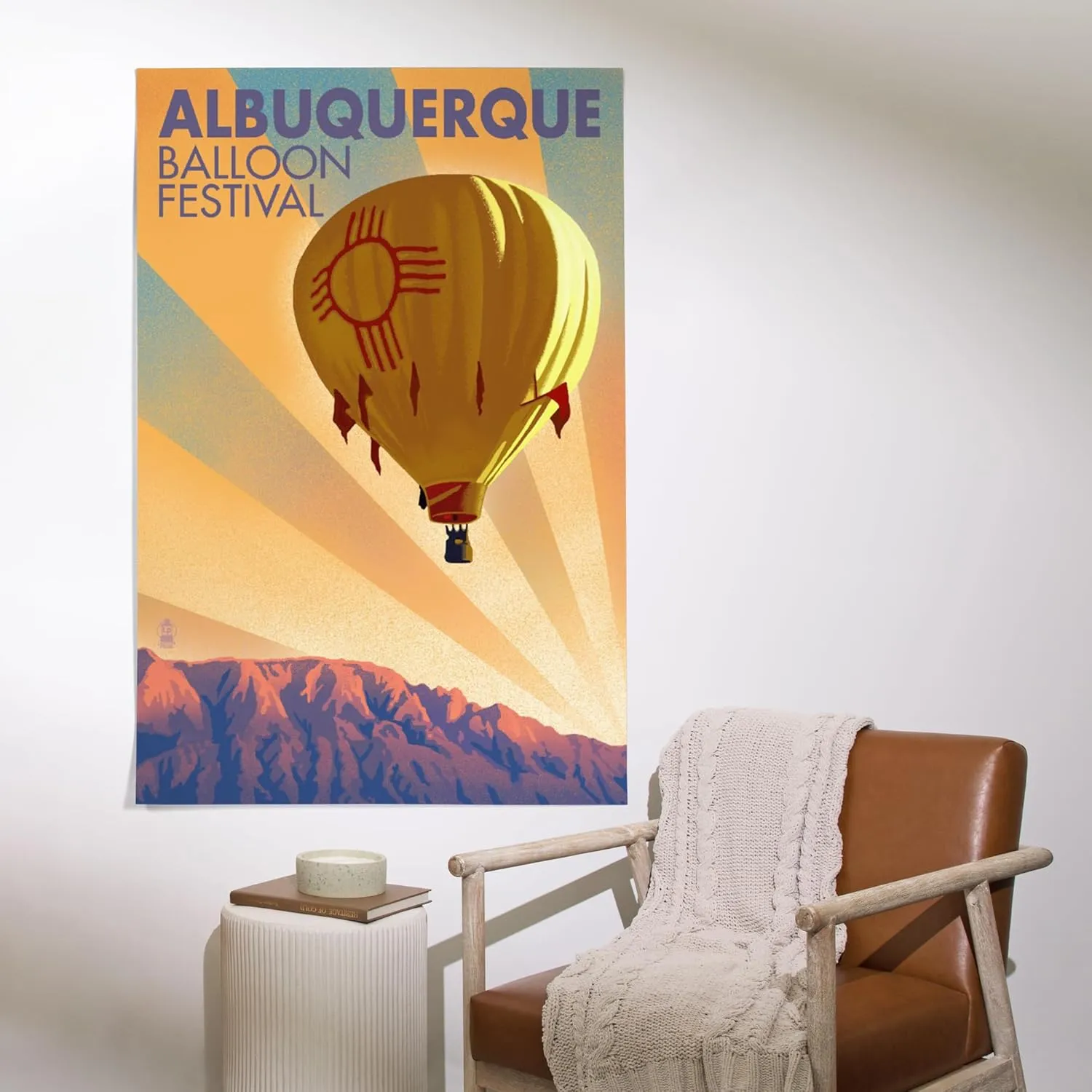 Lantern Press 36x54 Inch Giclee Art Print Wall Decor, Albuquerque, New Mexico, Hot Air Balloon Festival, Lithograph