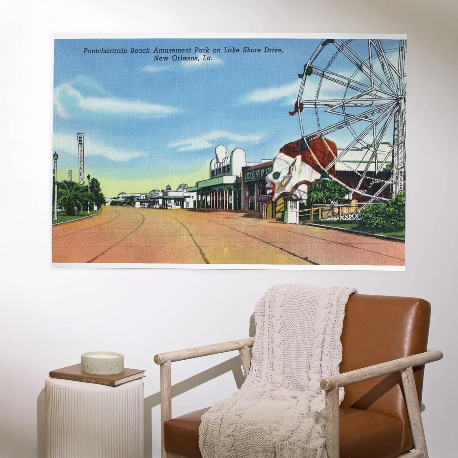 Lantern Press 36x54 Inch Giclee Art Print Wall Decor, New Orleans, Louisiana, Pontchartrain Beach Amusement Park