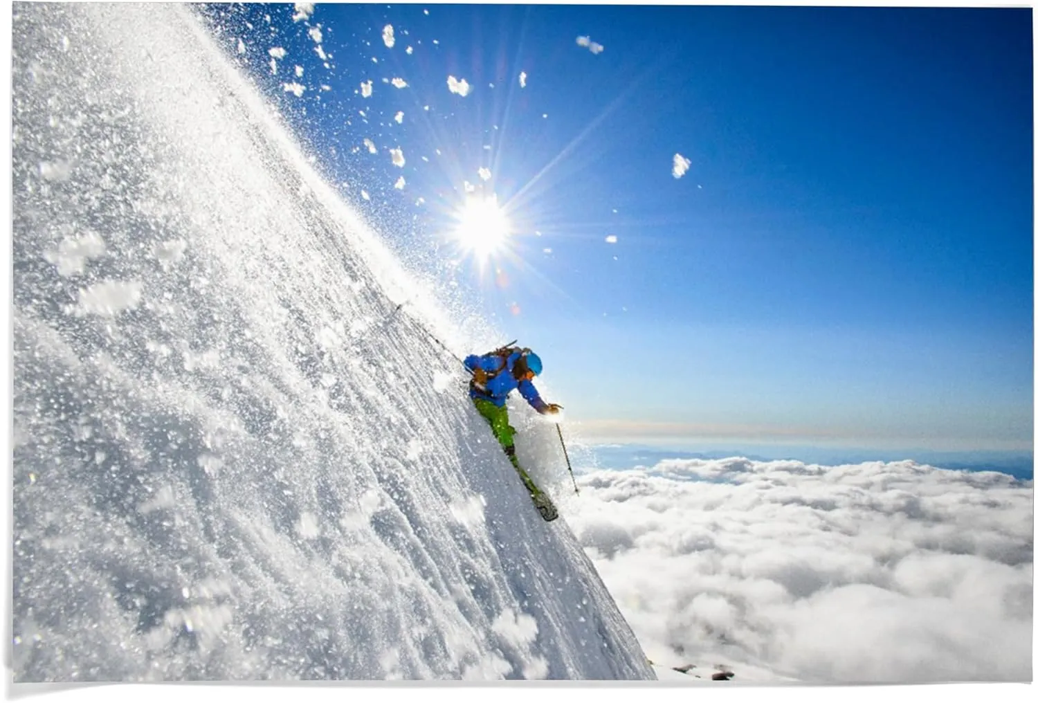 Lantern Press 36x54 Inch Giclee Print, Steep Volcano Skiing