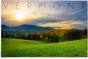Lantern Press 36x54 Inch Giclee Print, Vermont, Fall Sunrise