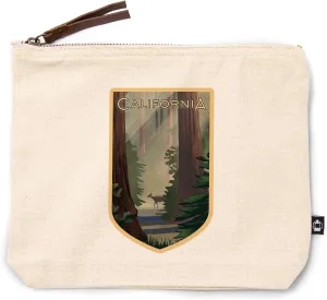 Lantern Press California, Lithograph, Deer in Forest, 100% Cotton Zipper Pouch, Travel Accessory, Go Bag